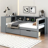 Twin Wood Platform Bed With Upholstered Headboard And Storage - Omega Lifestyles