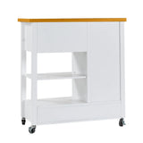 White Rolling Kitchen Island Cart With Drawers And Wheels - Omega Lifestyles