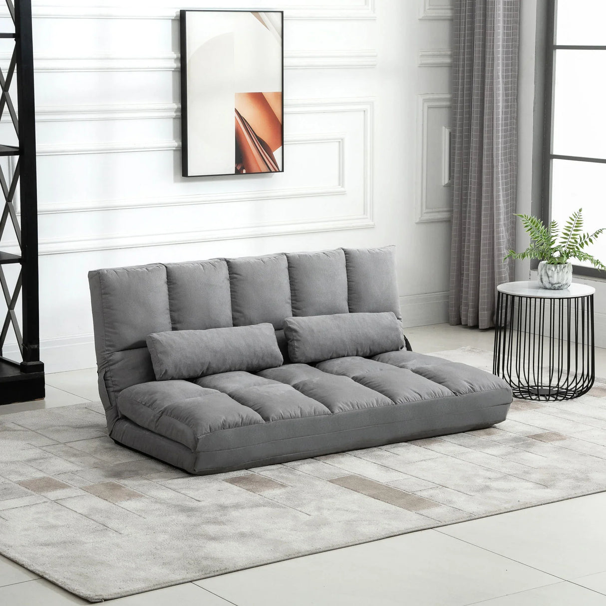 Adjustable Folding Floor Sofa Bed With 2 Pillows - Omega Lifestyles