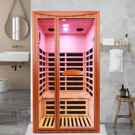 Far Infrared Okoumé Wood Dry Sauna Spa Room - Omega Lifestyles