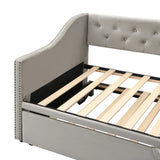 Twin Upholstered Velvet Daybed With Pop-Up Trundle - Omega Lifestyles