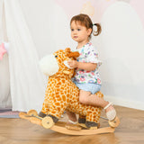Kids Plush Giraffe Ride-On Rocking Horse Toy With Sounds - Omega Lifestyles