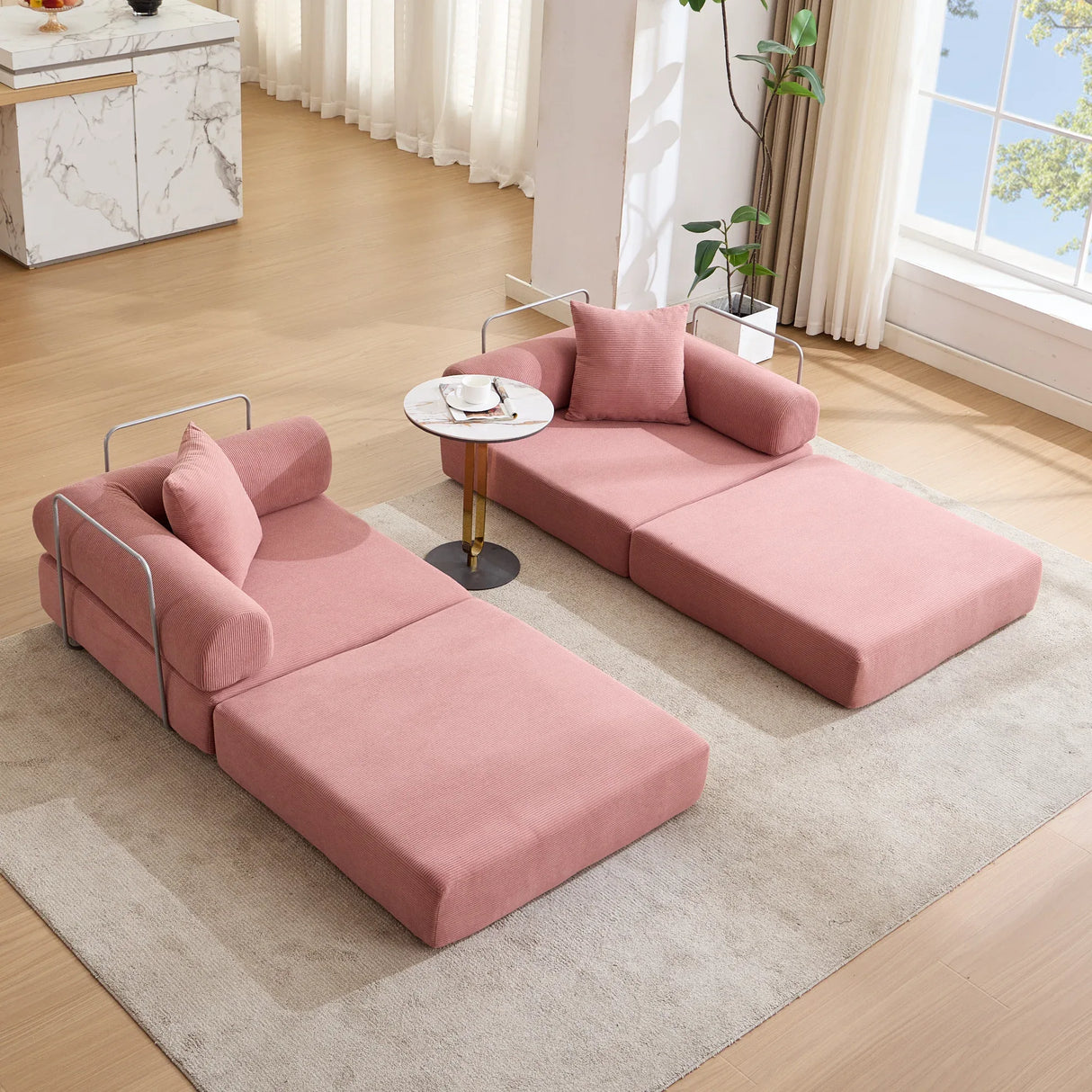 Modular Folding Convertible Corduroy Sofa Bed - Omega Lifestyles