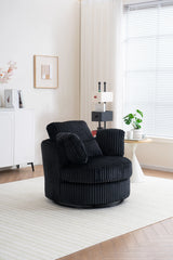 360-Degree Swivel Plush Corduroy Accent Chair With Pillows - Omega Lifestyles