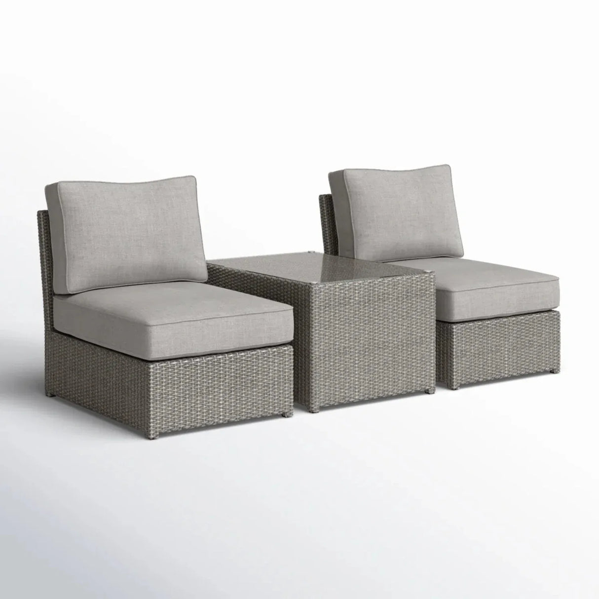 2-Piece Weather-Resistant Wicker Outdoor Seating Set With Cushions - Omega Lifestyles