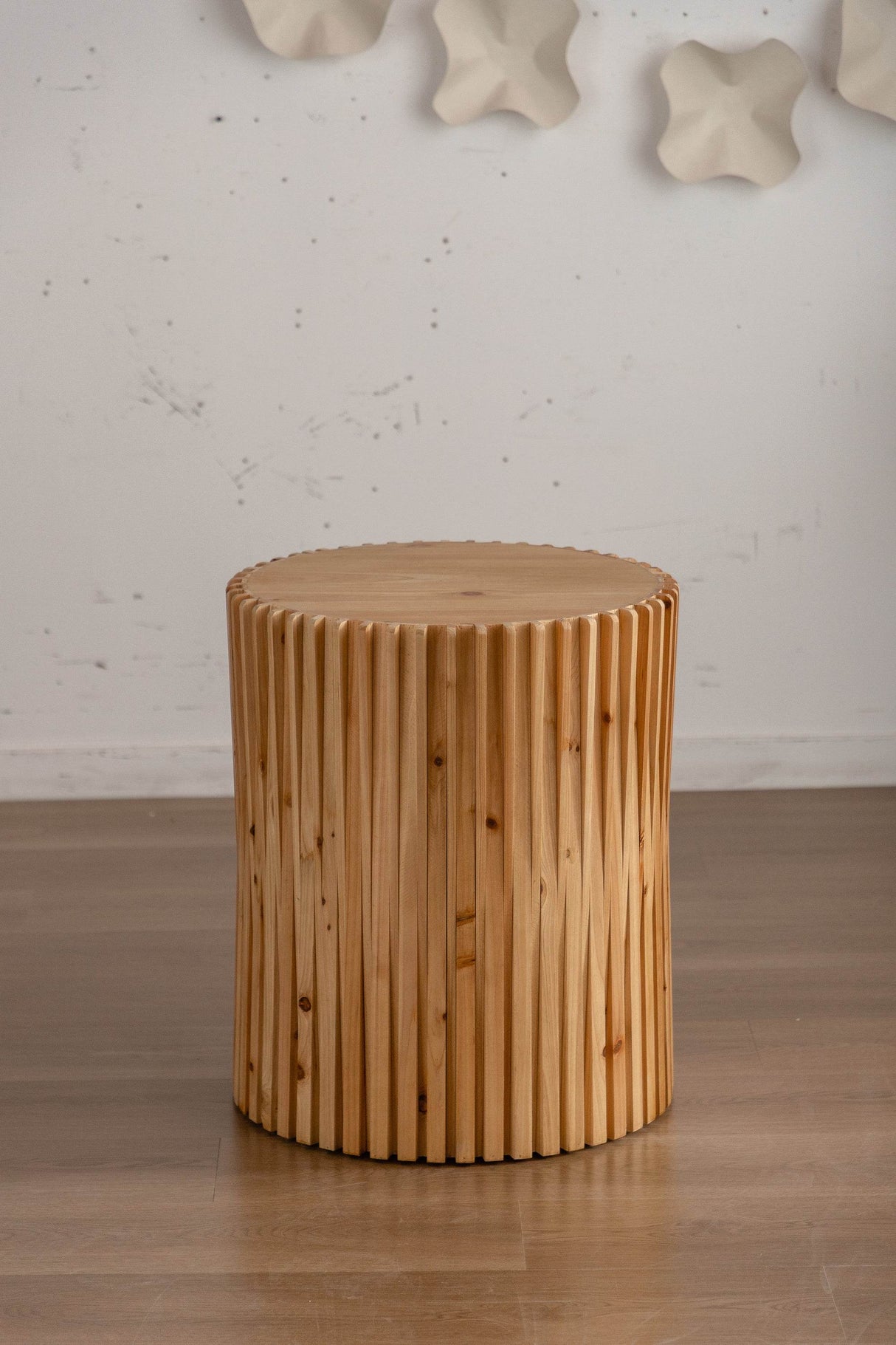 Set of 2 Natural MDF Fir Round Coffee Tables - Omega Lifestyles