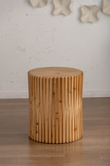 Set of 2 Natural MDF Fir Round Coffee Tables - Omega Lifestyles