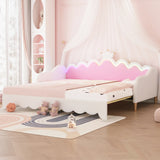Twin Extending Upholstered Princess Daybed With LED Lights - Omega Lifestyles