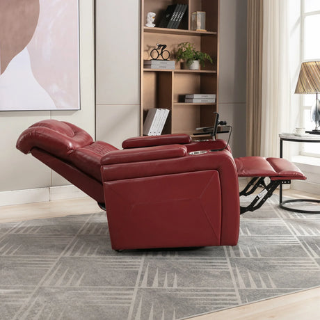 Power Recliner Chair PU Leather With USB Tray Table - Omega Lifestyles