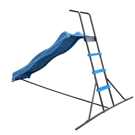 7-Foot Kids Freestanding Blue Plastic Slide Playground - Omega Lifestyles