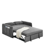 Velvet Convertible Pull-Out Sofa Bed With Pillows - Omega Lifestyles