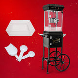 6OZ Theater-Style Stainless Steel Popcorn Maker Cart - Omega Lifestyles