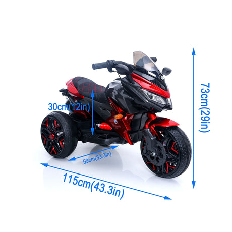 12V Kids Ride-On Motorcycle With PU Seat And Training Wheels - Omega Lifestyles