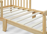 Solid Wood Natural Toddler Bed With Safety Rails - Omega Lifestyles