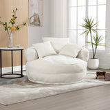 Modern Circular Chenille Fabric Sleeper Chair With Pillows - Omega Lifestyles