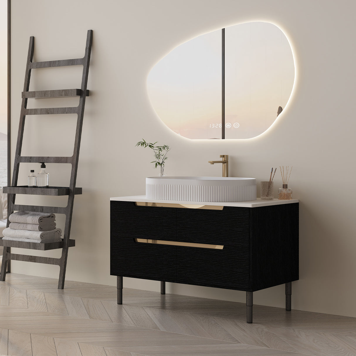 36-Inch Contemporary Bathroom Vanity With Ceramic Sink