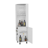 Modern White Corner Bar Cabinet With Wine Rack Storage - Omega Lifestyles