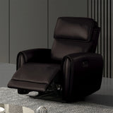 Contemporary Black Leatherette Power Recliner With USB Ports - Omega Lifestyles