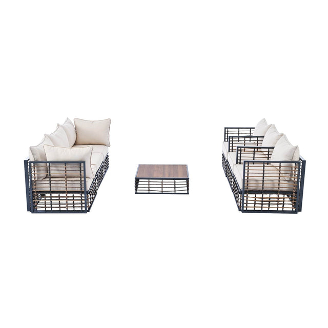 7-Piece Modern Metal Outdoor Patio Sectional Sofa Set - Omega Lifestyles