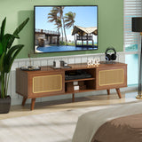 Mid Century Modern Rattan TV Stand Console - Sleep Galleria