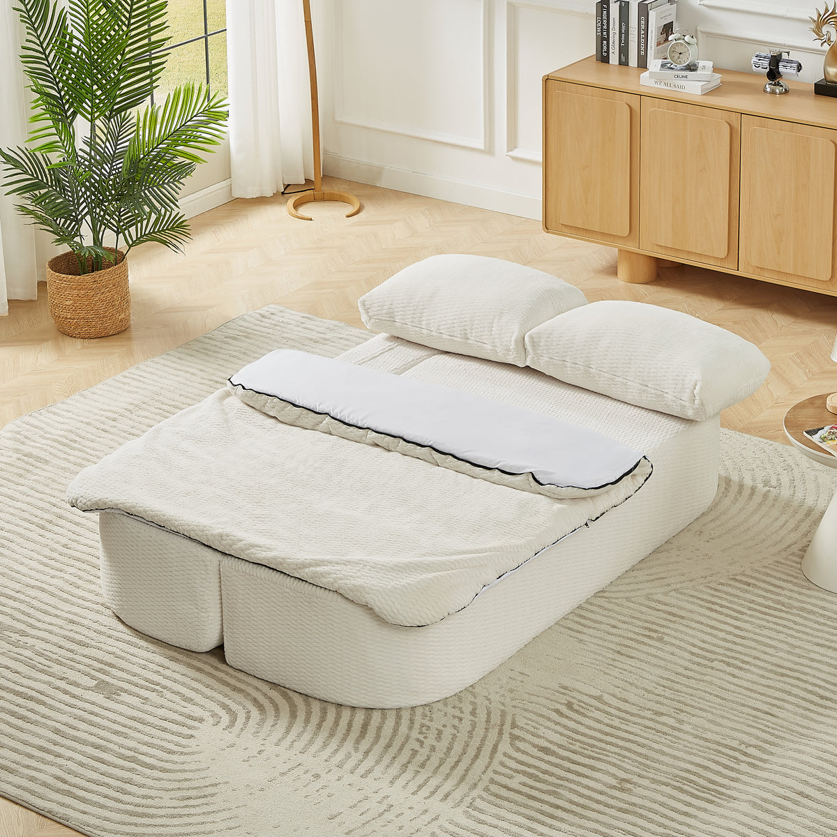 Convertible 2-in-1 Folding Foam Sofa Bed with Plush Comfort