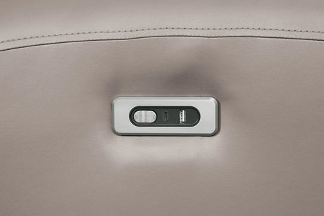 Contemporary Light Brown Power Recliner With USB Chargers - Omega Lifestyles