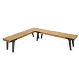 Modern Acacia Wood Dining Bench Set of 2 - Omega Lifestyles