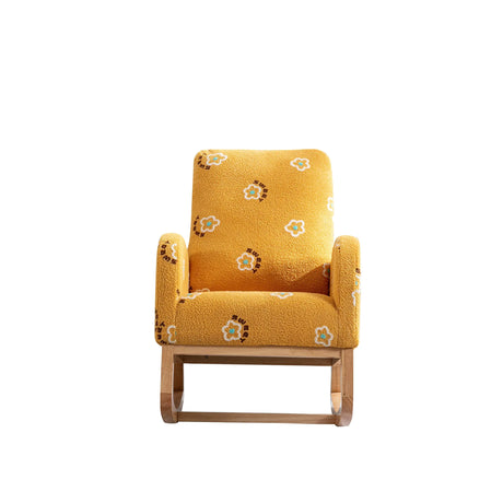Mustard Boucle Foam Upholstered Nursery Rocking Chair - Omega Lifestyles