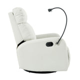 Modern Light Gray PU Rocking Recliner Chair With Footrest - Omega Lifestyles