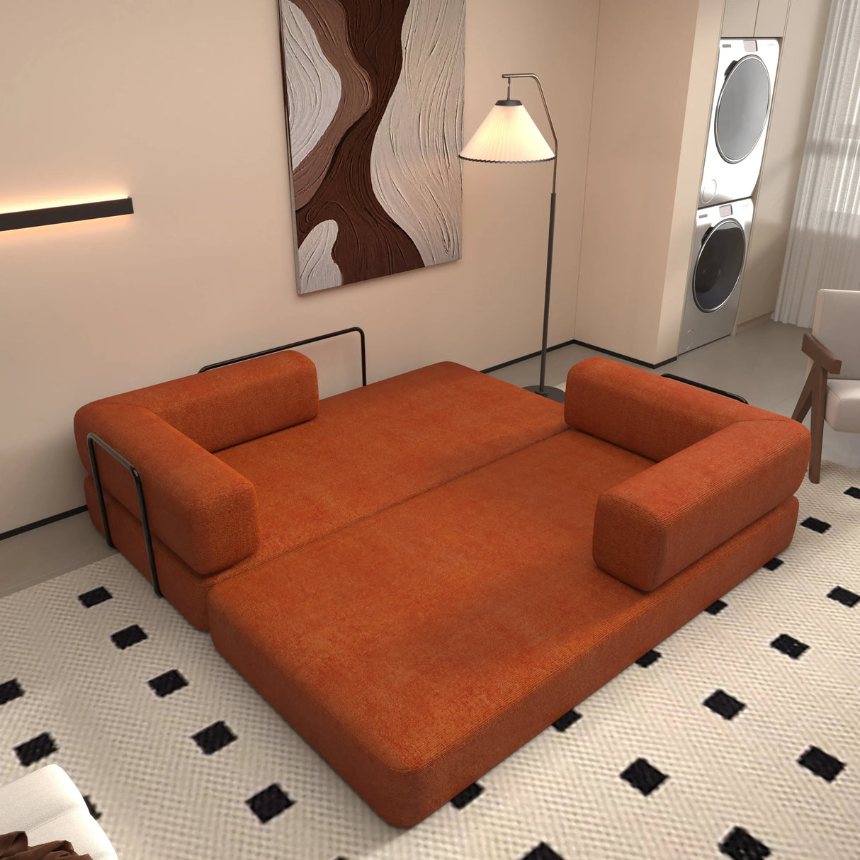 Convertible Corduroy Memory Foam Sofa Bed Couch - Omega Lifestyles