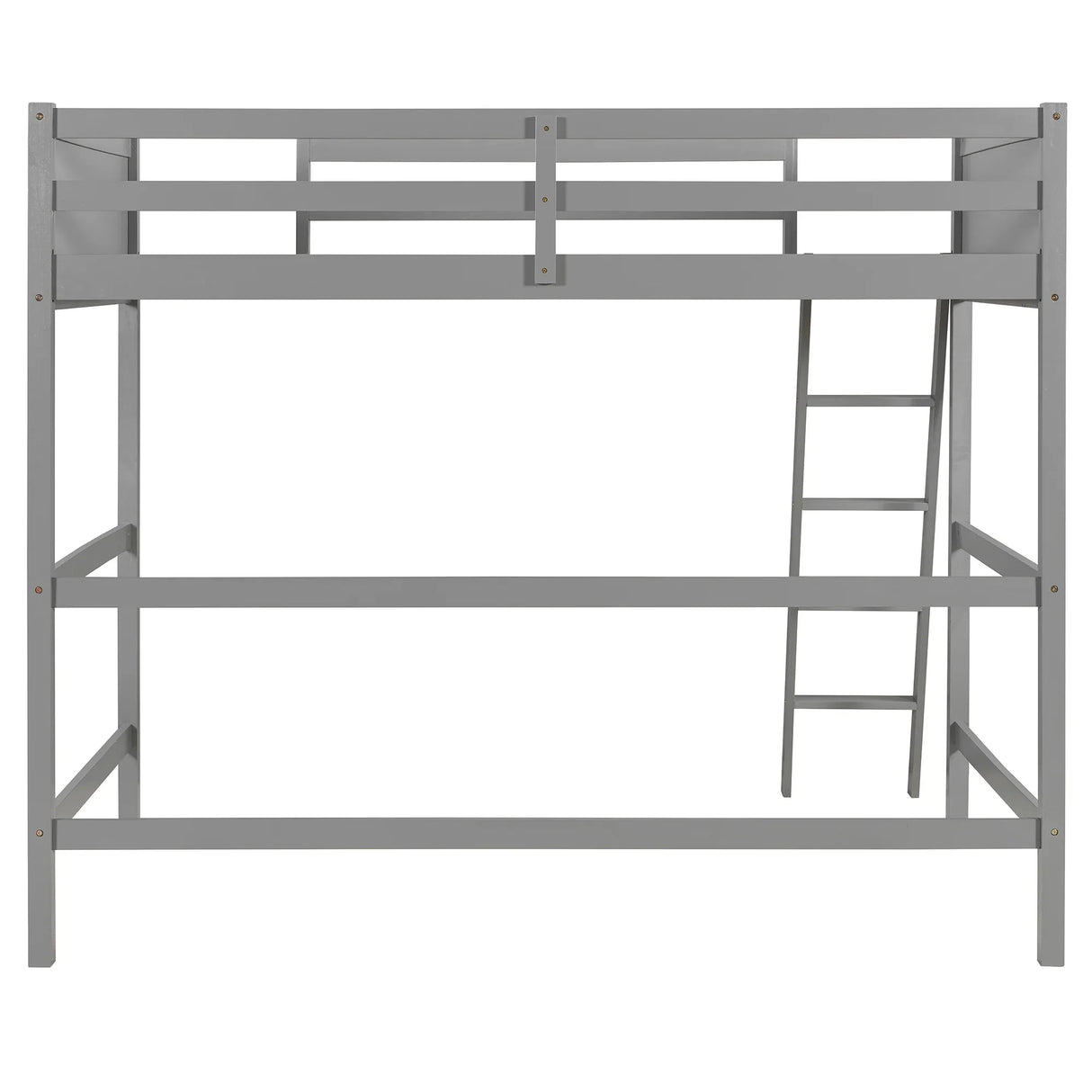 Solid Wood Twin Loft Bed With Ladder Gray - Omega Lifestyles
