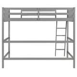 Solid Wood Twin Loft Bed With Ladder Gray - Omega Lifestyles