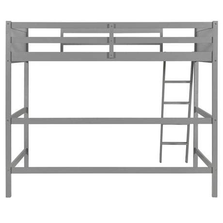 Solid Wood Twin Loft Bed With Ladder Gray - Omega Lifestyles