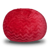 Red Faux Fur Memory Foam Shredded Foam Bean Bag Chair - Omega Lifestyles