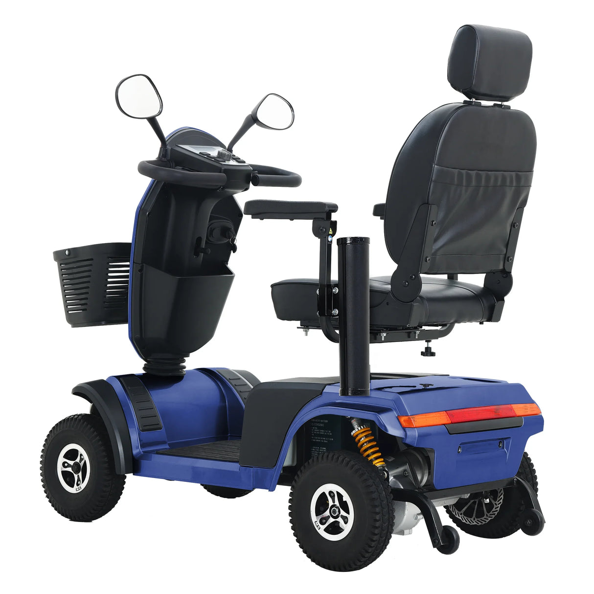 Heavy Duty Blue Metal Mobility Scooter With Suspension - Omega Lifestyles
