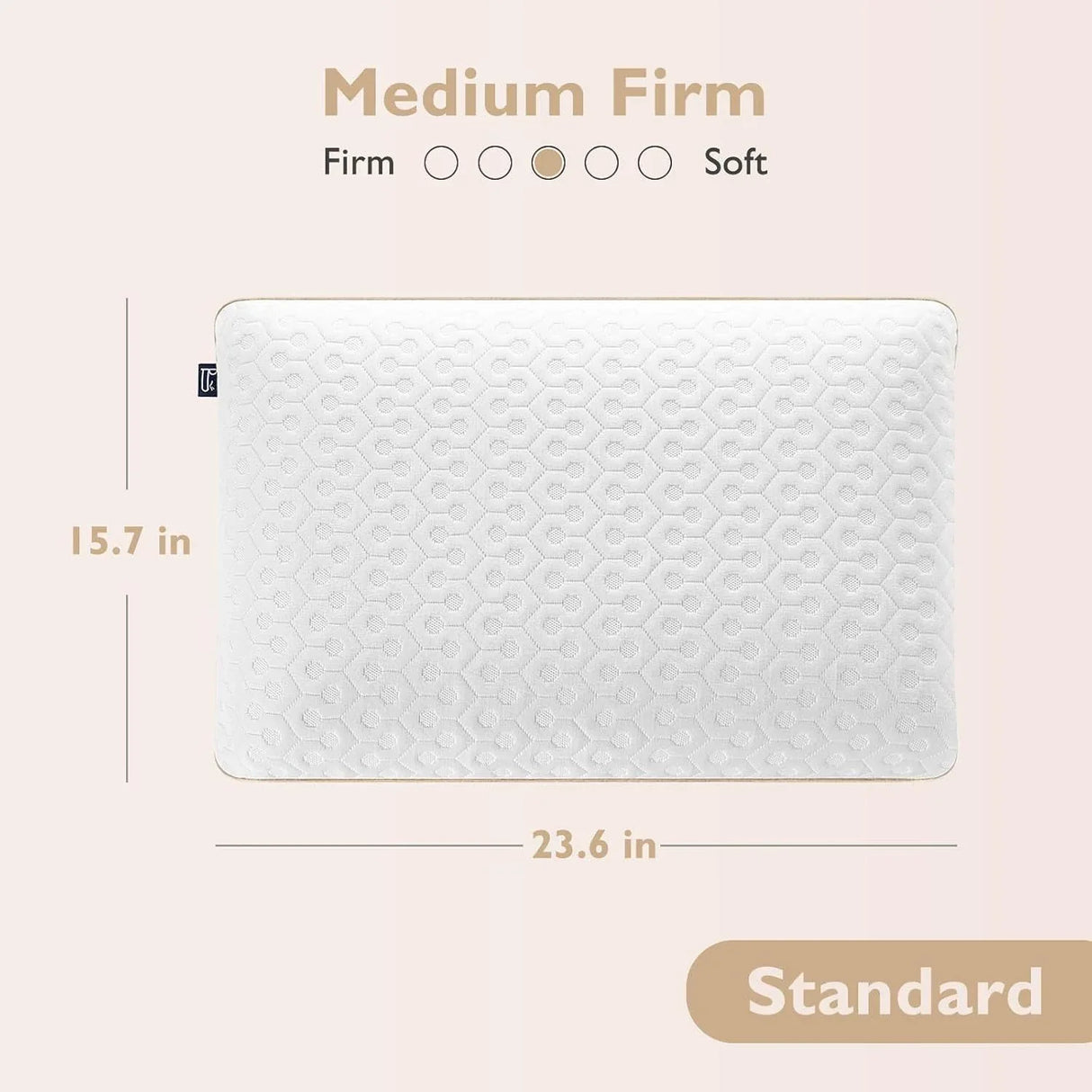 Medium Firm Gel-Infused Memory Foam Standard Pillow - Omega Lifestyles