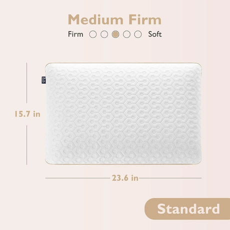 Medium Firm Gel-Infused Memory Foam Standard Pillow - Omega Lifestyles