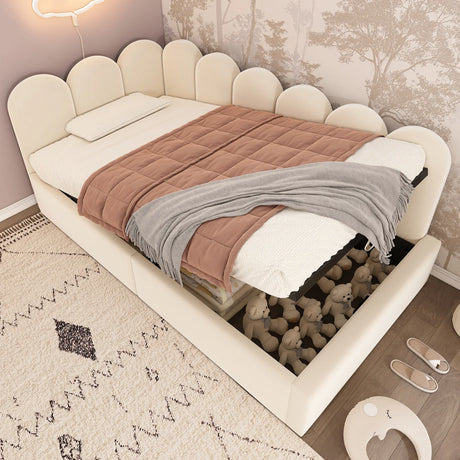 Twin Velvet Upholstered Daybed With Hydraulic Storage - Omega Lifestyles