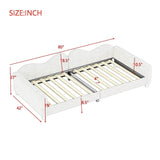 Twin Upholstered Sherpa Fabric Daybed With Cloud Backrest - Omega Lifestyles