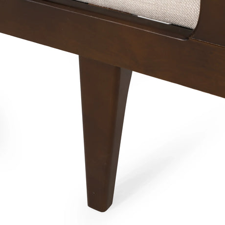 Beige Fabric Button Tufted Bentwood Chaise Lounge - Omega Lifestyles