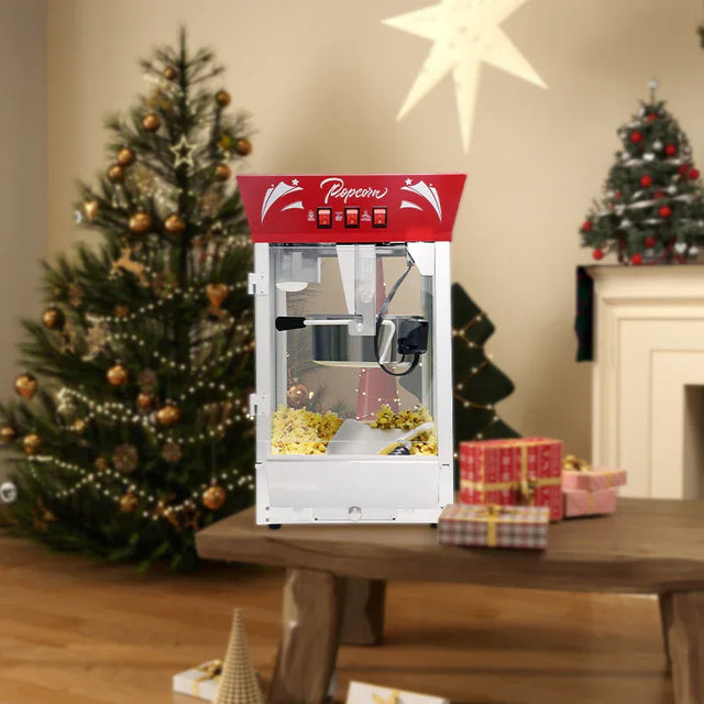 Commercial 12-Ounce Stainless Steel Popcorn Maker With Glass - Omega Lifestyles