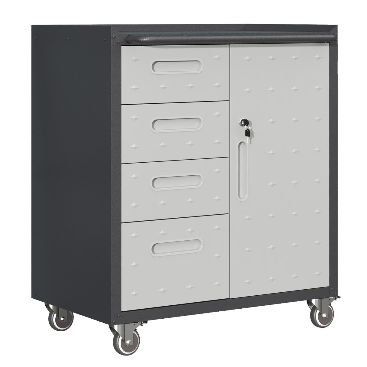 Heavy-Duty Steel Garage Tool Storage Cabinet With Wheels