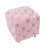 Pink Velvet Dice-Shaped Storage Ottoman With Foam Seat - Omega Lifestyles