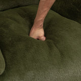 Faux Fur Comfy Bean Bag Chair With Back Support Green - Omega Lifestyles