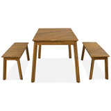3-Piece Acacia Wood Modern Indoor Outdoor Dining Set