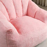 High Density Foam Pink Faux Fur Beanbag Chair - Omega Lifestyles
