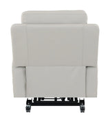 Light Gray Faux Leather Power Lift Heating Massage Chair - Omega Lifestyles