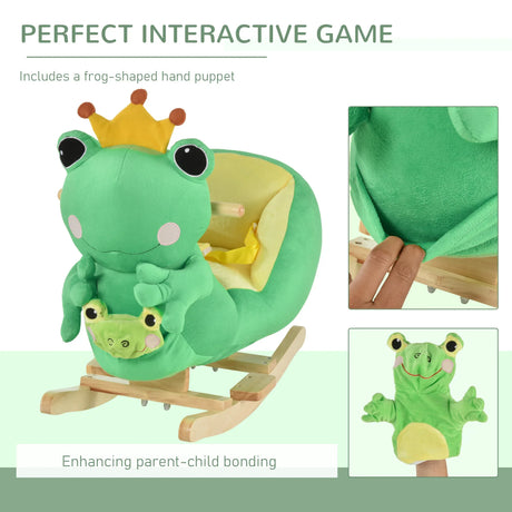 Plush Kids Ride-On Frog Rocking Chair With Music - Omega Lifestyles