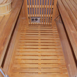 Metal Stove Heated Carbonized Spruce Wood Sauna Seat - Omega Lifestyles