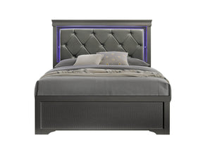 Modern Upholstered King Bed Frame With LED Headboard - Omega Lifestyles